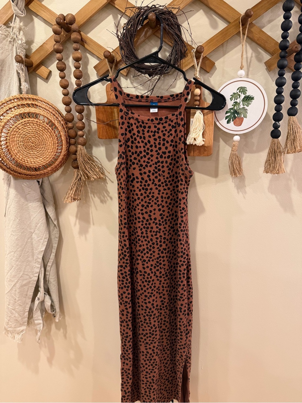 Old Navy Brown Leopard-Spot Maxi Dress